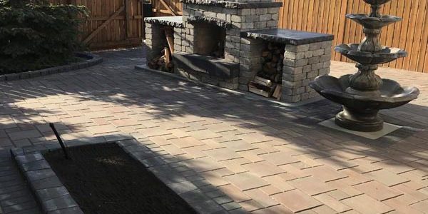 stone fireplace